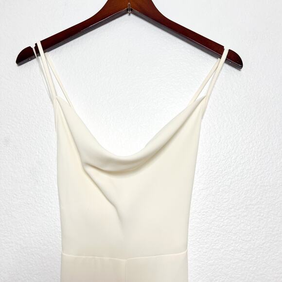 Amanda Uprichard Off White Open Back Janet Jumpsuit Size Medium - Picture 7 of 11